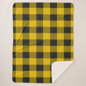 黄色と黒の格子縞 シェルパブランケット (正面)