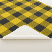 黄色と黒の格子縞 シェルパブランケット (3/4)