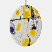 黄色と黒の模様の装飾 セラミックオーナメント (右)