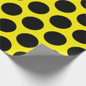 黄色と黒の水玉模様 ラッピングペーパー (角)