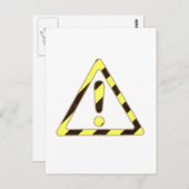 黄色と黒の注意三角形の感嘆符 ポストカード (正面/裏面)