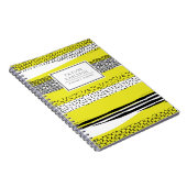 黄色と黒の混合の幾何学的パターパーソナライズされたン ノートブック (右側)