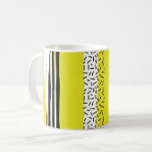 黄色と黒の混合の幾何学的パターン コーヒーマグカップ (正面左)