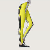 黄色と黒の混合の幾何学的パターン レギンス (右)