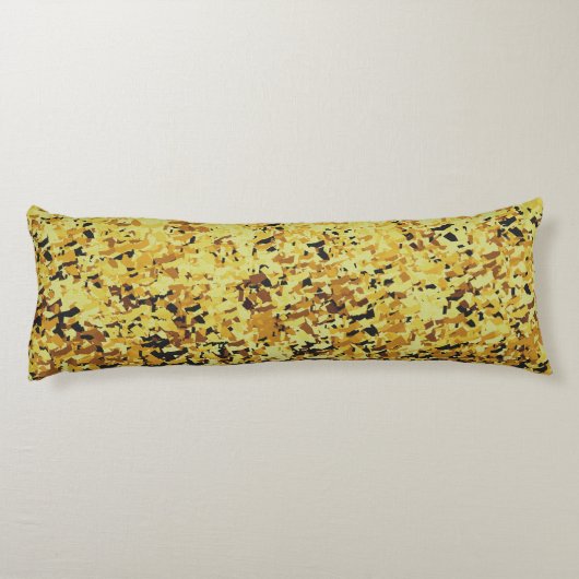 黄色と黒の混合抽象芸術パターンデザイン ボディピロー (裏面)