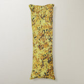 黄色と黒の混合抽象芸術パターンデザイン ボディピロー (正面縦)