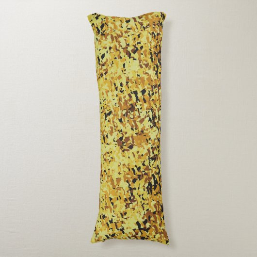 黄色と黒の混合抽象芸術パターンデザイン ボディピロー (正面縦)