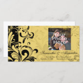 黄色と黒の渦巻コンテンポラリーき セーブザデート (正面/裏面)