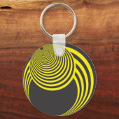 黄色と黒の球と穴の錯覚 キーホルダー (正面)