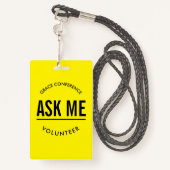 黄色と黒の私のボラン頼ティア バッジ (裏面ランヤード)