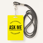 黄色と黒の私のボラン頼ティア バッジ (正面ランヤード)