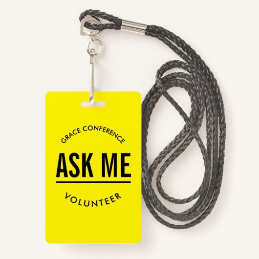 黄色と黒の私のボラン頼ティア バッジ (正面ランヤード)