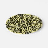 黄色と黒の紙パーティープレート ペーパープレート (アングル)