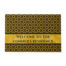 黄色と黒の花のパターン