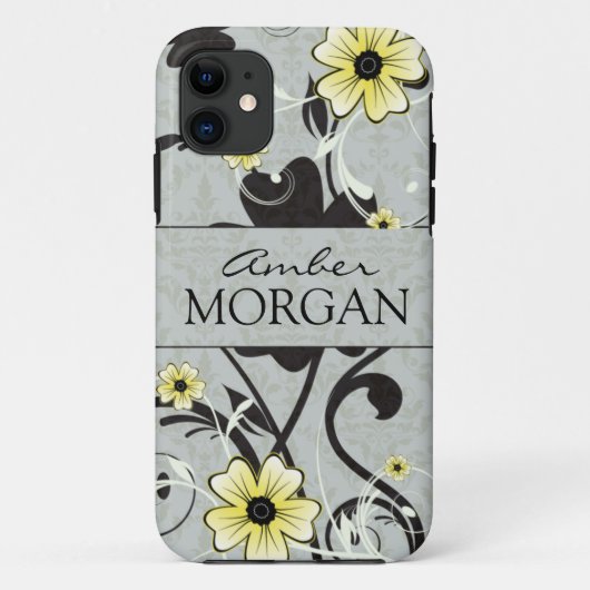 黄色と黒の花柄iPhone 5ケース Case-Mate iPhoneケース (裏面)