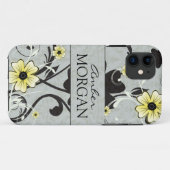 黄色と黒の花柄iPhone 5ケース Case-Mate iPhoneケース (裏面(横))