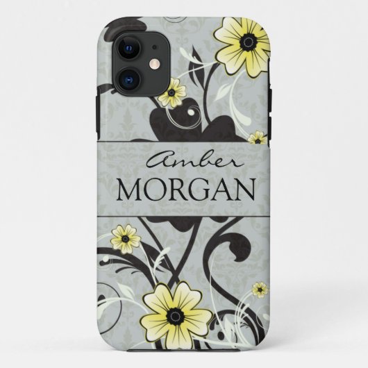 黄色と黒の花柄iPhone 5 カー Case-Mate iPhoneケース (裏面)