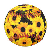 黄色と黒の花 野球ボール (裏面)