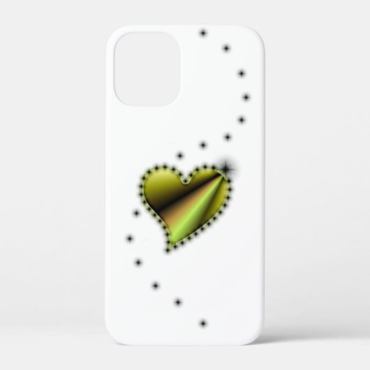 黄色と黒の虹色のハートと星 Case-Mate iPhoneケース (裏面)