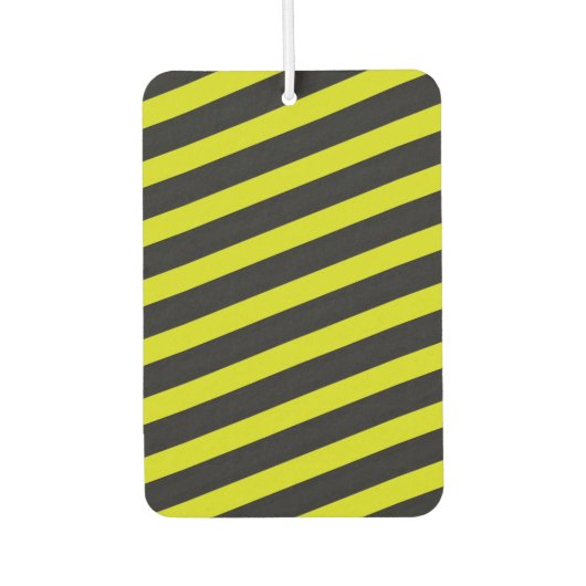 黄色と黒の蜂に似たストライプ模様 カーエアーフレッシュナー (正面)