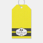 黄色と黒の蜂の赤ちゃんシャワーありがとう ギフトタグ (裏面)
