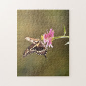 黄色と黒の蝶の花の自然パズル ジグソーパズル (縦)