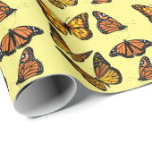 黄色と黒の蝶自然包装紙 ラッピングペーパー (ロールコーナー)