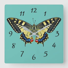 黄色と黒の蝶      スクエア壁時計