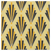 黄色と黒の象徴的なアールデコ生地 ファブリック (見本)