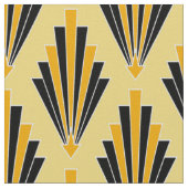 黄色と黒の象徴的なアールデコ生地 ファブリック (クローズアップ)