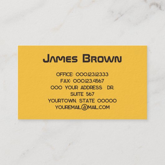 黄色と黒の飛行機付き旅行名刺 名刺 (裏面)