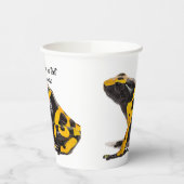 黄色と黒の黄色と縞模様のポイズンダーツカエル 紙コップ (左)