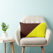 黄色と黒のBeanの色無地のの背景 ランバークッション (椅子)