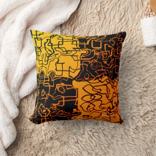 黄色と黒 クッション (ブランケット)