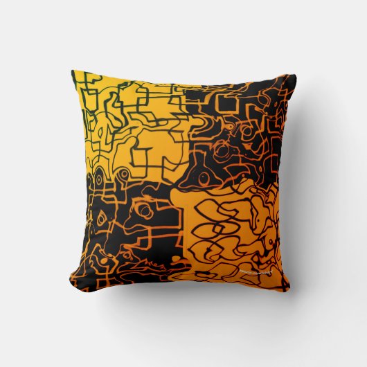 黄色と黒 クッション (正面)
