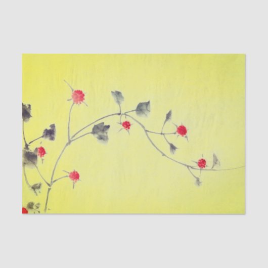 黄色によってはティッシュペーパーが開花しました 薄葉紙 (正面)