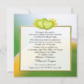 黄色によってはハートの第1記念パーティーが開花します 招待状 (裏面)