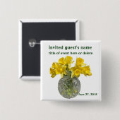 黄色によっては名札が開花します 缶バッジ (正面&裏面)