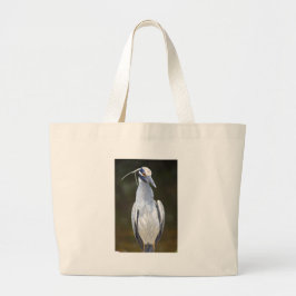 黄色によって戴冠させる夜鷲 ラージトートバッグ