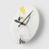 黄色によって頂点に達されるオウムの時計 ラウンド壁時計 (傾斜)