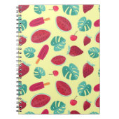 黄色にスイカとアイスクリーム ノートブック (正面)