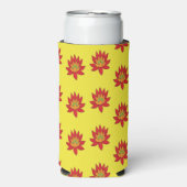 黄色にスパイクオレンジと赤い花 スリム缶クーラー (Seltzer正面)