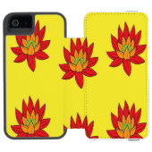 黄色にスパイクオレンジと赤い花 INCIPIO iPhoneウォレットケース (フォリオ Open)