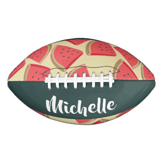 黄色に桃色のスイカ アメリカンフットボール (正面)