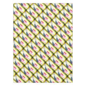 黄色に泳ぐ水中ピンクの人魚 テーブルクロス (正面)