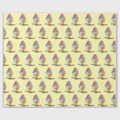 黄色に滴るアイスクリームコーン ラッピングペーパー (フラット)