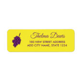 黄色に紫の葡萄 ラベル (正面)