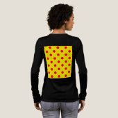 黄色に赤い水玉模様のデザイン トライブレンドTシャツ (背面全体)