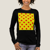 黄色に赤い水玉模様のデザイン トライブレンドTシャツ (正面)
