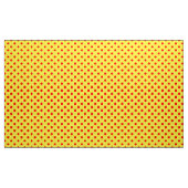黄色に赤の水玉模様デザイン ファブリック (ヤード)